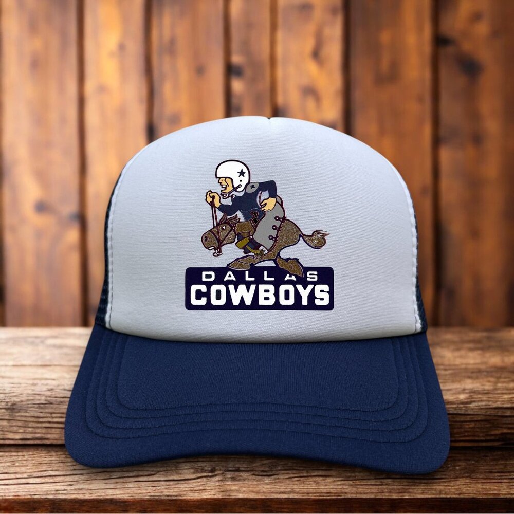 Dallas Cowboys Mens Trucker Hat Navy Snapback Vintage Logo 1950 Football Cap